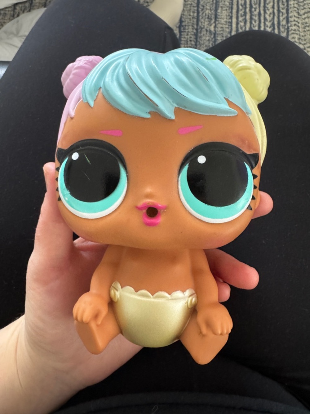 L.O.L. Surprise! Baby Doll - Turquoise Hair, Pink Accents, Gold Diaper big doll
